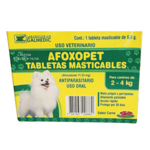 Afoxopet 2 - 4 kg. 1 tableta masticable